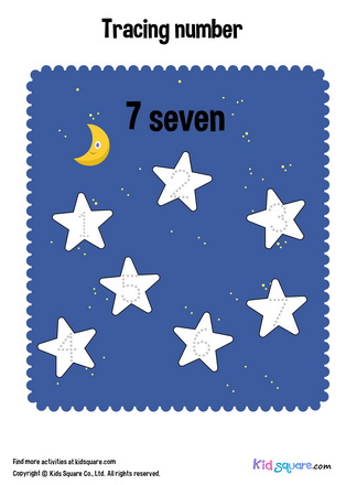 Tracing number 7 (seven stars)