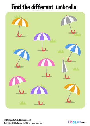 Find the different umbrella