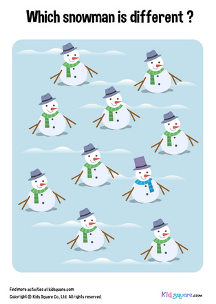 Which snowman is different from others?