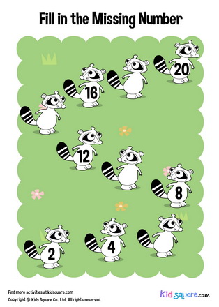 Fill in the missing number (Raccoon)