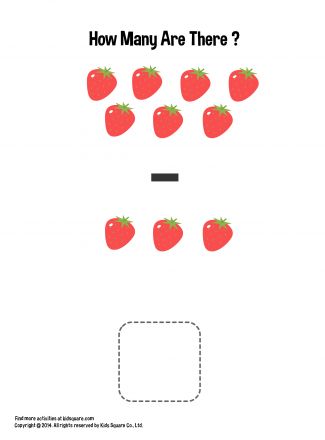 Subtraction - How many strawberries left?