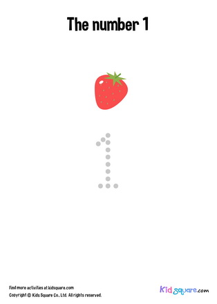 Tracing number 1 strawberry