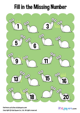 Fill in the missing number (Snail)