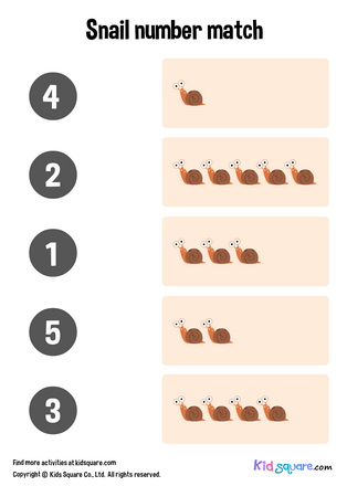 Snail Number Matching (1-5)