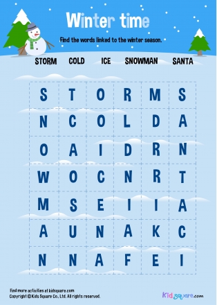 Winter Time - Word Search