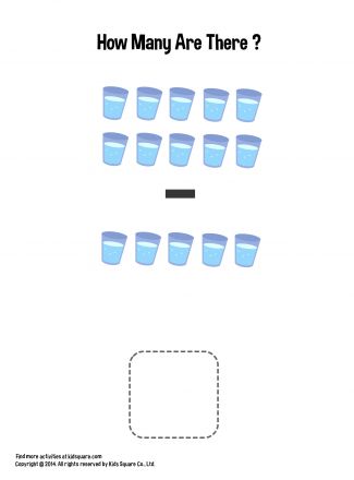 Subtraction - How many glasses left?