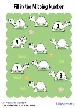 Fill in the missing number (Turtles)