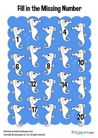 Fill in the missing number (Seahorse)