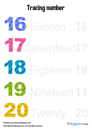 Tracing number (16-20)