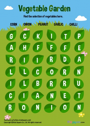 Vegetable Garden - Word Search