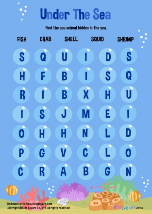 Under the Sea - Word Search