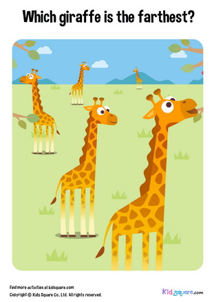 Which giraffe is the farthest?